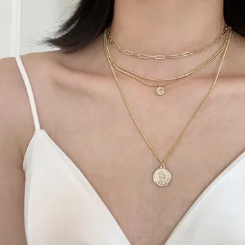 

4 pcs Gold Color Heavy Twisted Necklaces Chunky Wide Thin Necklaces for Women Minimalist Aesthetic Necklace Instajewelry 2020