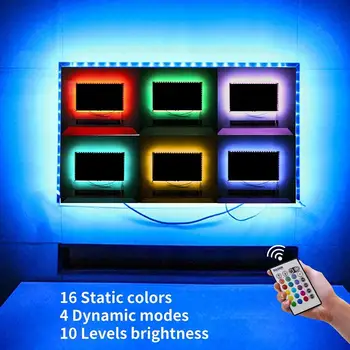 

Led Strip Lights, USB Led TV Backlight for 30-40" TV, 20 Color Options 6.17ft RGB Led Strip(16 Static Colors&4 Dynamic)jk1180