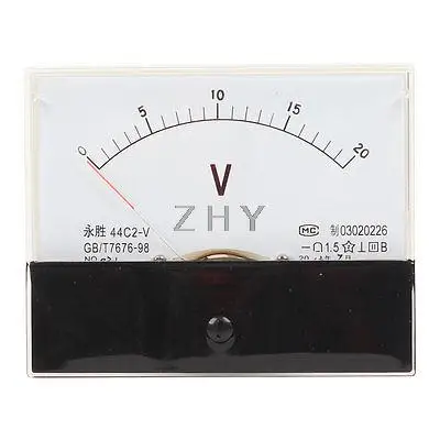 

Class 1.5 Accuracy DC 0-20V Scale Analog Voltage Panel Meter 44C2