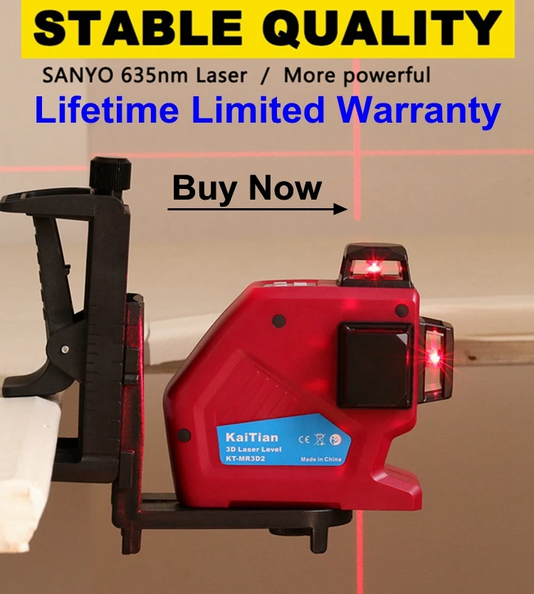 KaiTian Laser Level Tripod Profissional Red 3D Self-Leveling Horizontal Vertical Super Powerful 360 Bracket Niveau Lasers Line