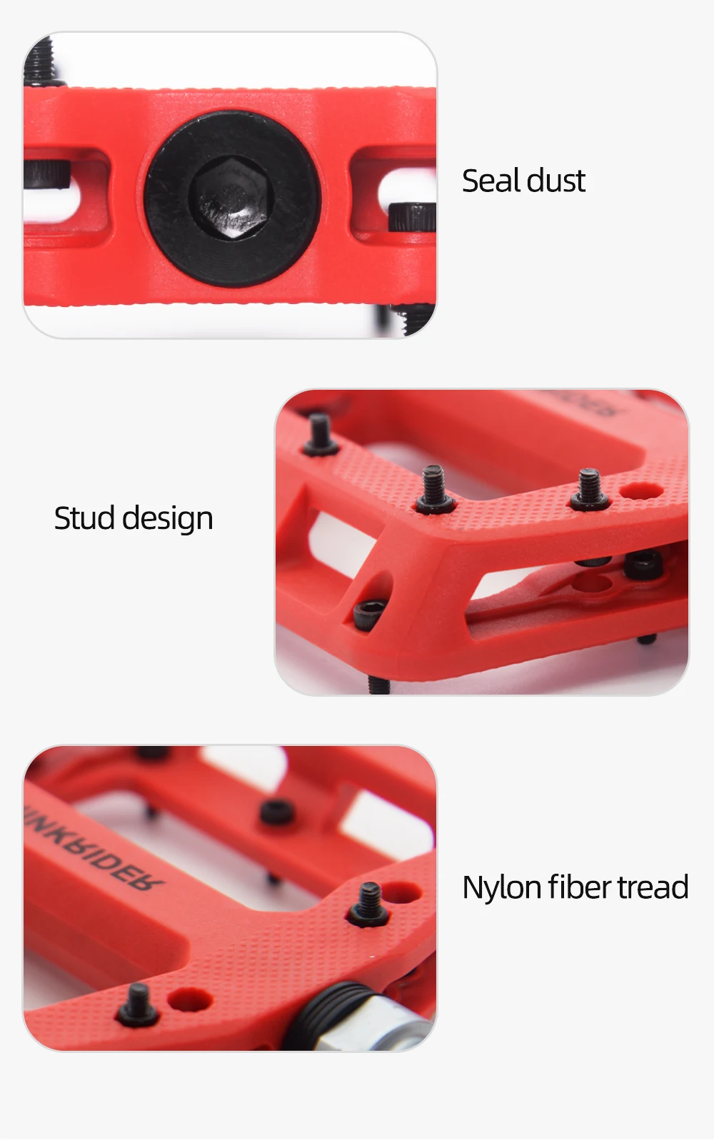 ThinkRider Ultraleicht 3 Lager Pedale Fahrrad Pedal Anti-slip Fußteil Lager Bike Zubehör – Detail 10