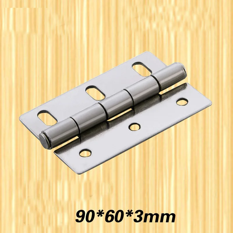 Dobradiças planas soldadas ajustadas industrialmente, 90x60x3mm, espessadas, de aço inoxidável 304