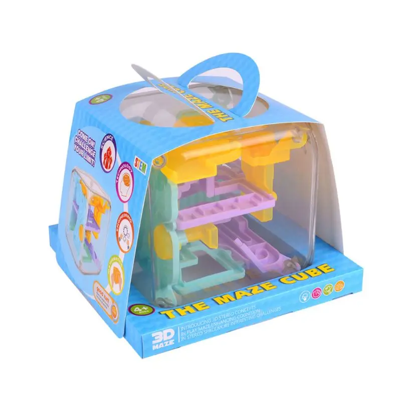 

1Set Mini 3D Magic Maze Cube Labyrinth Rolling Ball Puzzle Game Toys for Kids Children Intelligent Toy Gifts Y4UD