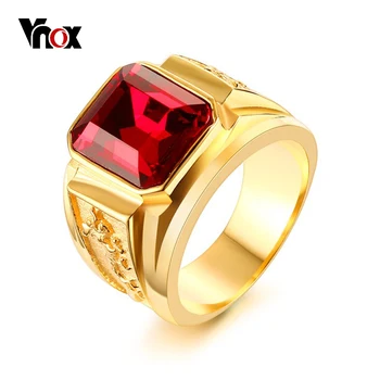 

Vnox Punk Dragon Ring for Men Red Blue Black CZ Stone Stainless Steel Gold Color Male Alliance Casual Jewelry
