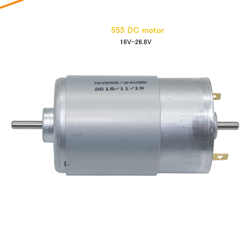

New 555 DC Motor 12V 24V Dual Shaft High Power High Speed Motor Can Be Installed Encoder