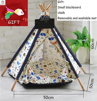 

Pet House Cute dog tent outside tent House Kennels Washable Tent Puppy Cat Indoor Outdoor Portable Teepee Mat