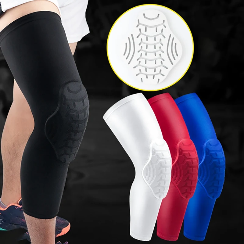 

1pc Long Knee Pad Sleeve Anti-bump Breathable Thermal Leg Support Patella Protector Outdoor Gym Basketball Sportswear Accessory