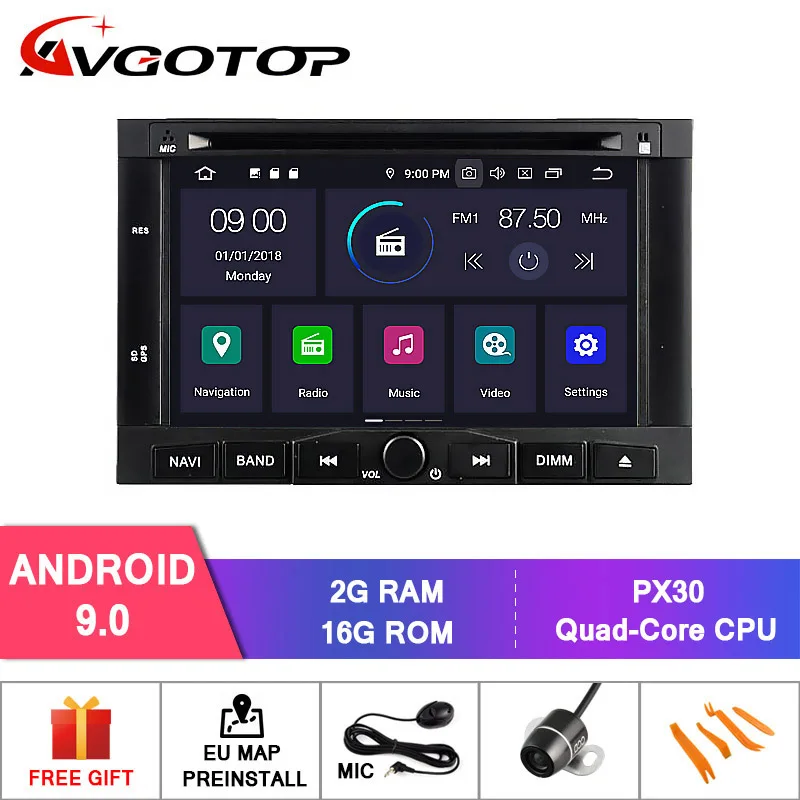 AVGOTOP Android 9,0 4 Гб+ 64 ГБ Автомобильный dvd-плеер для PEUGEOT 3008/5008 2009-2011 ips HD экран навигации