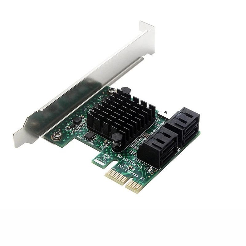 PCIe PCI Express 6G SATA3.0 4 Порты и разъёмы SATA III расширения карты контроллера широкие