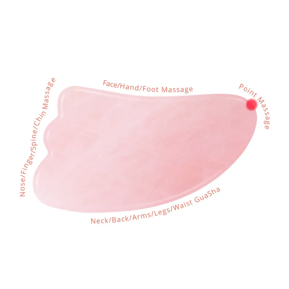 Дропшиппинг гуаша массажер для лица скребок гуаши натуральный розовый кварц массажный ролик Guasha массажные инструменты RuiTong
