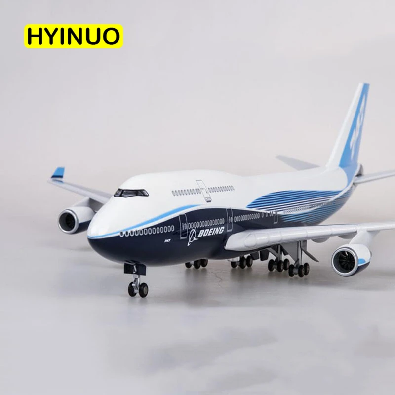 without light 47 см самолет 1/150 масштаб воздуха Boeing B747 самолет международной авиационной модели W проблесковый маячок& колесо литья под давлением пластиковые смолы самолет - Цвет: without light