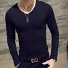 2022 Elastic Mens T-Shirt O-Neck Round Neck Long Sleeve Men T-Shirt For Male Lycra And Cotton T-Shirts Man Clothing ► Photo 3/6