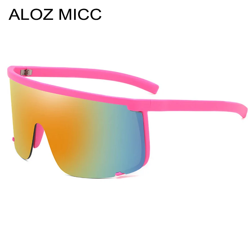 ALOZ MICC, женские зеркальные солнцезащитные очки, цельные, мужские, негабаритный щит, индивидуальность, полуоправа, солнцезащитные очки, женские очки, очки, Q734