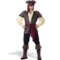 Классический фильм Карибский Пират капитан одежды модные карнавальные костюмы на Хэллоуин Косплэй вечерние мужские костюм маскарадный