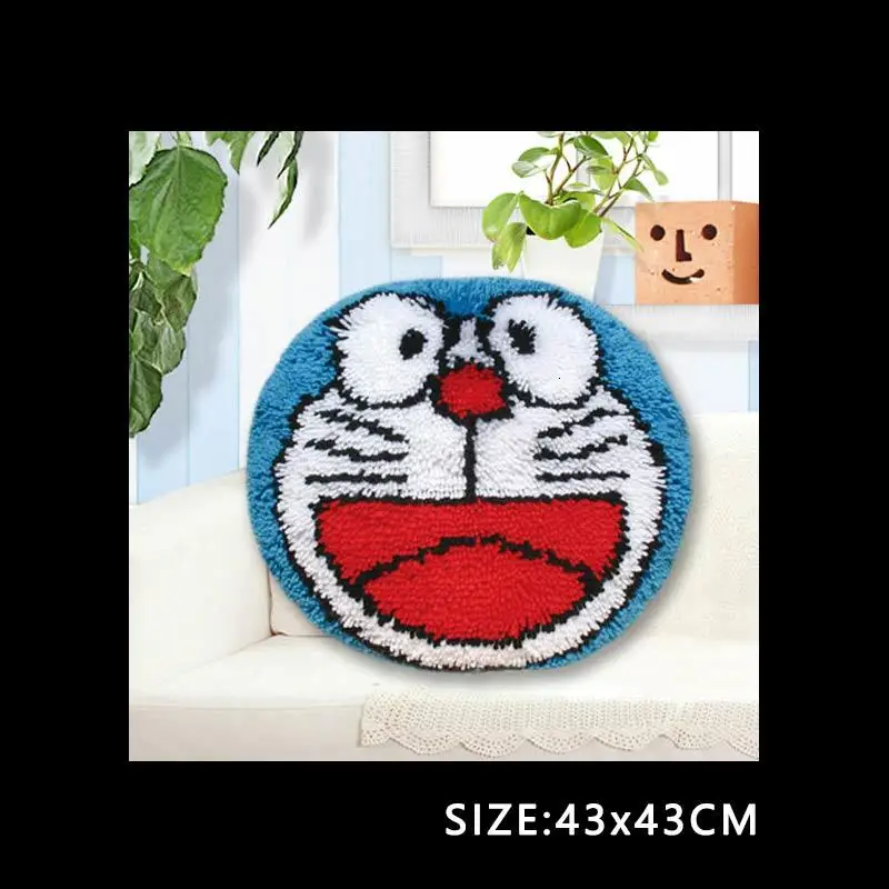 Smyrna Embroidery Carpet Knooppakket Cartoon Cushion Button Package Characters Klink Haak Kleed Bloemenb Borduurpakket Kussen - Цвет: ABZ278