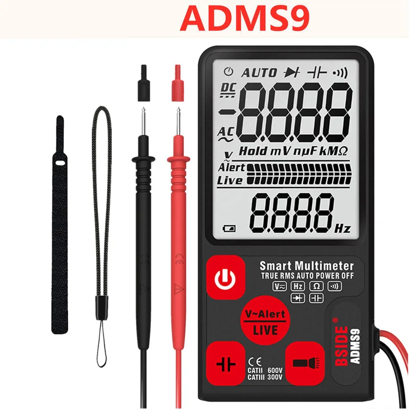 ADMS9 Multimeter Мини цифровой мультиметр BSIDE ADMS9 S7 тест er Вольтметр Ом Сопротивление NCV непрерывность тест с - Цвет: ADMS9 Multimeter