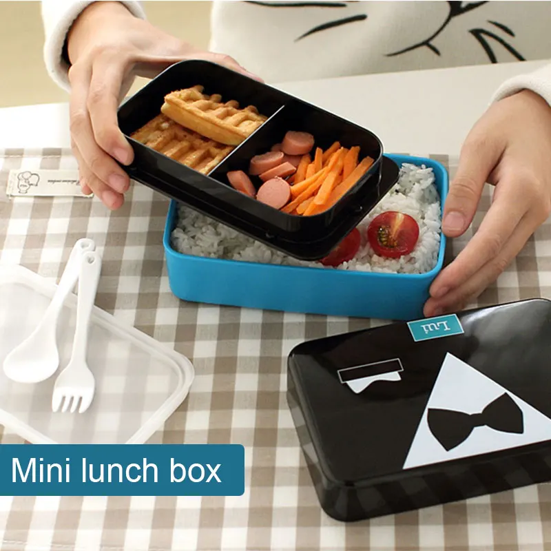 Bento Box пластиковый Ланч-бокс PP галстук офисные кухонные аксессуары Школьные двухслойные 730 мл модные экологически чистые Ланч-бокс