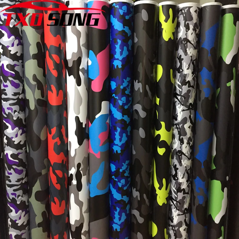 

1.52*5m/10m/15m/20m/30m premium Camo Vinyl Film Camouflage Car Wrap Film For Car Styling Bike Computer Laptop Scooter Motorcycle