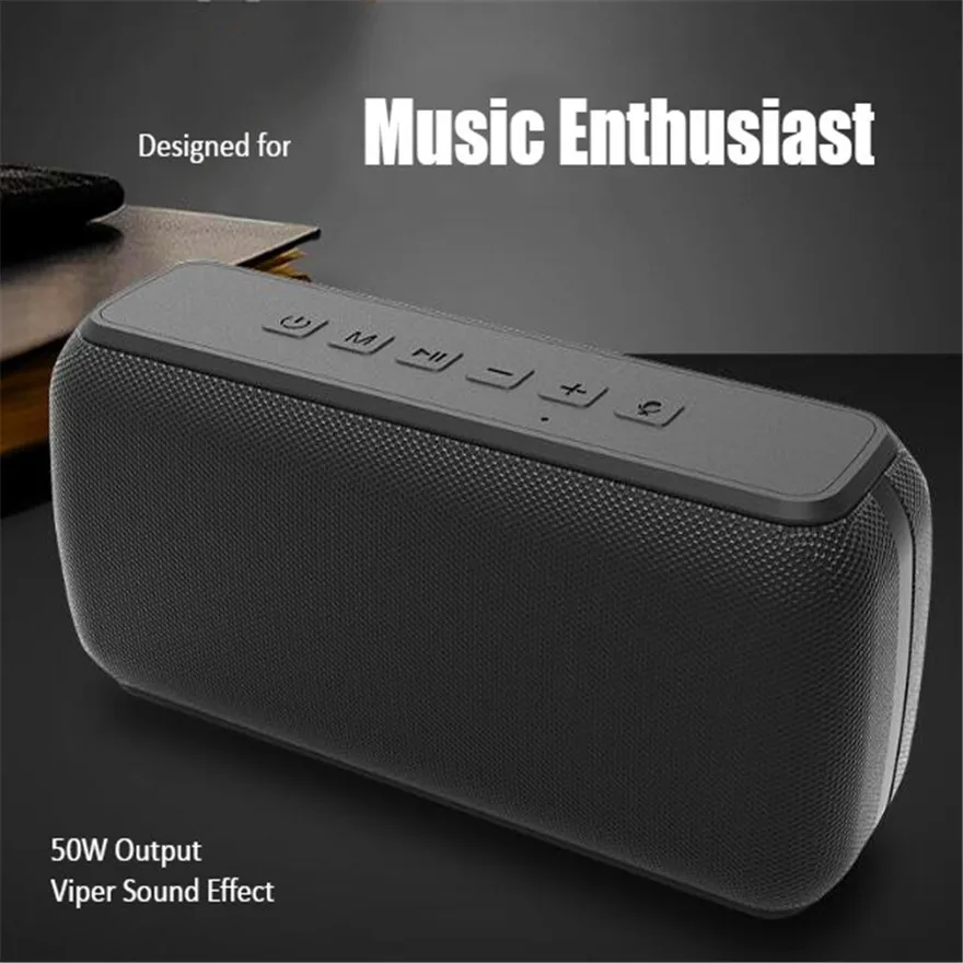 Портативная звуковая колонка Bluetooth 50 Вт Hi Fi панель сабвуфер водонепроницаемая
