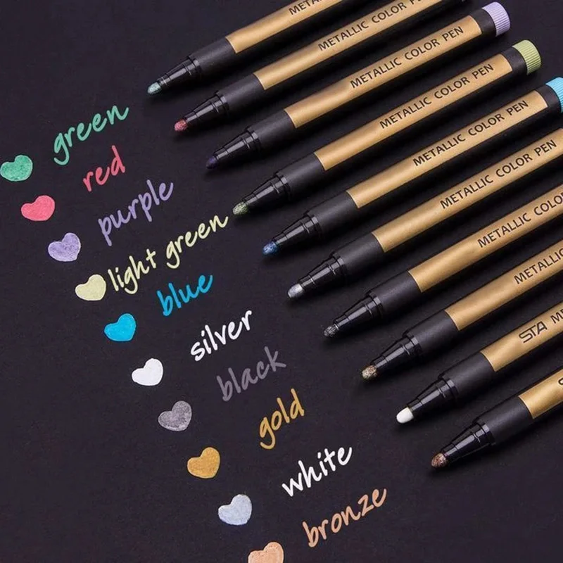 

10pcs 2MM Tip Pen Marker for Crafts DIY Card Making Photo Album Painting OD889