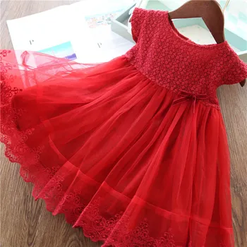 

2020 New Baby Girl Clothes Princess Dress 2-8T Toddler Sleeveless Patchwork Design Mesh Dresses