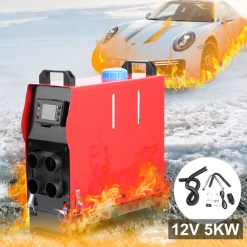

Air Diesel Heater 12V 5KW All In One Heater LCD Thermostat 4 Holes Parking Heater Fast Heating For Truck, Boat, Car,Campervans
