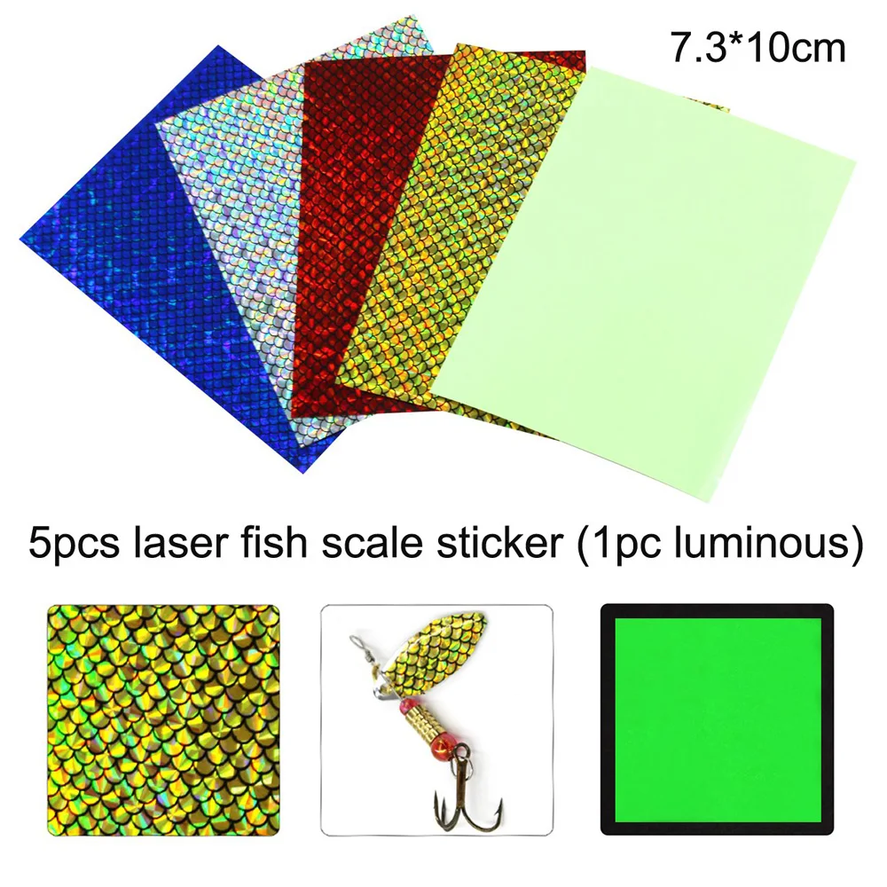 193PCS Holographic Adhesive Film Sticker Flash Tape 3D Fishing