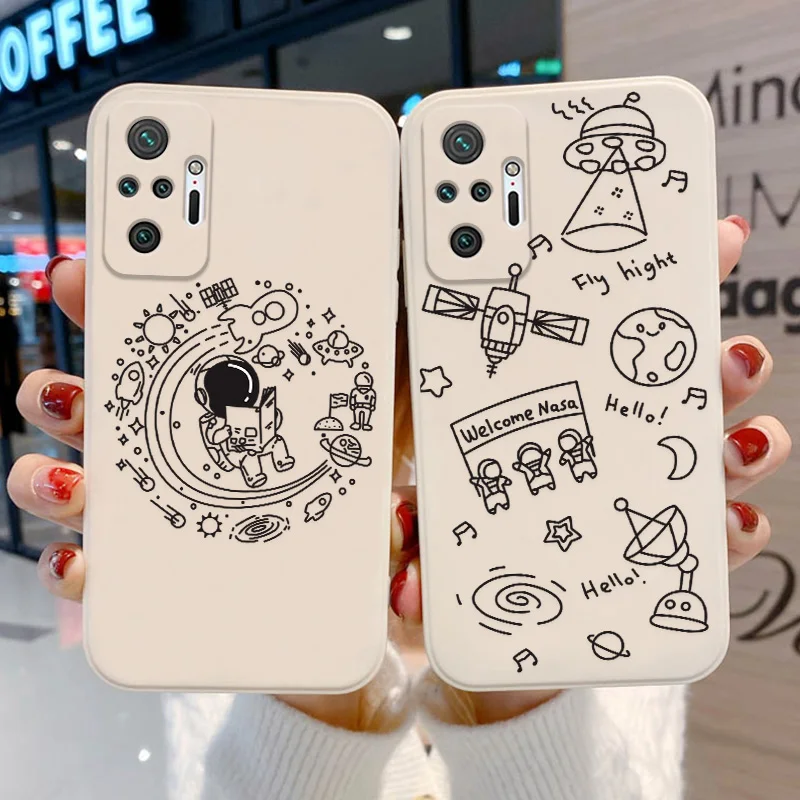 Poco X3 Pro Case Astronaut Soft Case For Xiaomi Redmi Note 10 9 Pro 8 Case Note9 Pro 11 9S 10S Little X3 9 T 9C NFC 9T 9A Cover