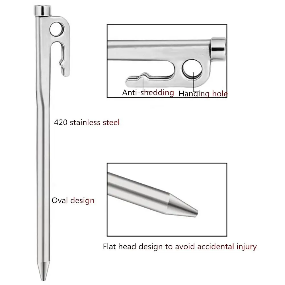 GloryStar 1 шт. высокопрочная удлиненная палатка из нержавеющей стали 420 из нержавеющей стали колышки гвозди