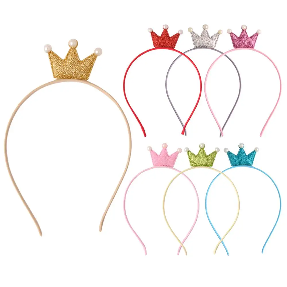 

2019 New Girl Headband Pearl Crown Hair Band Girl Family Banquet Birthday Party Decoration Headband Hair Accessories