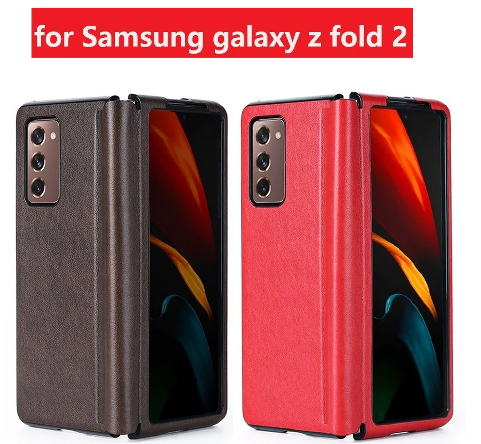 Luxury Leather Case for Samsung Galaxy Z Fold2 5G All-inclusive Explosion-proof Cover Vintage Shell for Galaxy Z Fold 2 Case