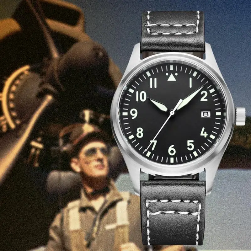 

Luxury Pilot Watch automatic mechanical C3 super Lumious Men's Watch NH35 Japan Movement Mechanical Watches man 2020 new