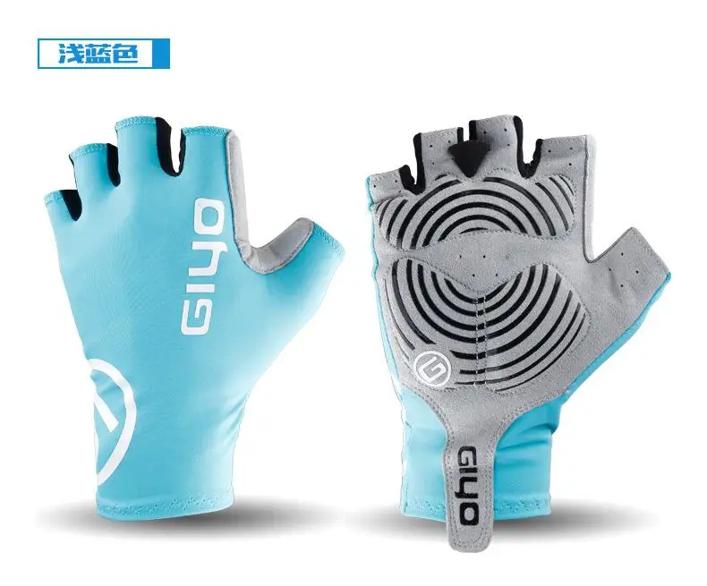Light blue MeterMall Giyo велосипедные перчатки с полупальцами, велосипедные перчатки для гонок, велосипедные перчатки для горного велосипеда - Цвет: Light blue