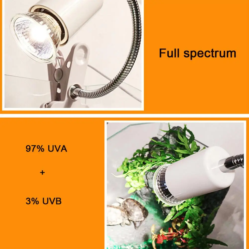25/50/75W UVA+UVB 3.0 Reptile Lamp Bulb Turtle Basking UV Light Bulbs Heating Lamp Amphibians Lizards Temperature Controller