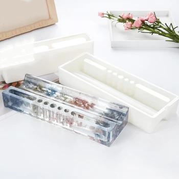 

DIY Multi-Function Pen Holder Resin Molds,Office Study Storage Box, Pencil Holder Silicone Mold Resin Crafts DIY