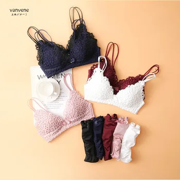 

Seamless Bra Autumn And Winter New Products Non-Steel Ring-Japanese-style Bra Thin Embroidered Bra Underwear Suit V8079