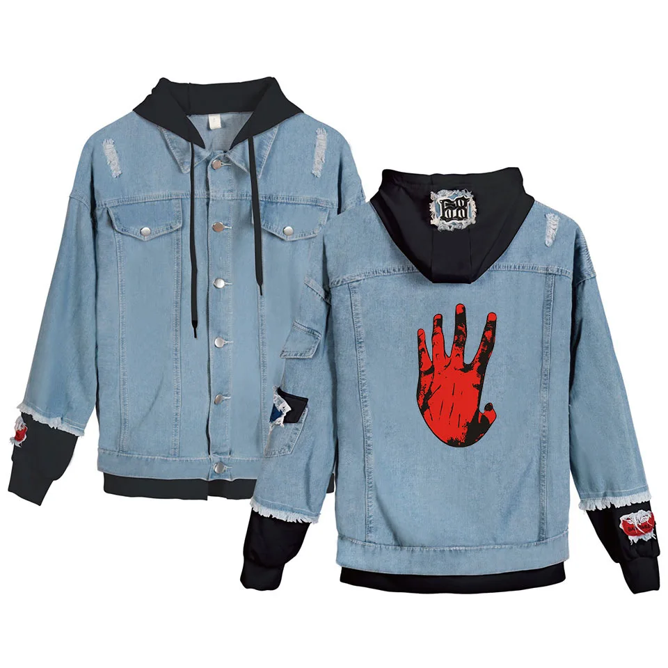 XxxtentacionJacket10 Xxxtentacion джинсовая куртка, джинсовые куртки, мужская длинная университетская куртка в стиле хип-хоп, пальто, теплая уличная одежда, синий, черный, мужской 4XL - Цвет: XxxtentacionJacket10