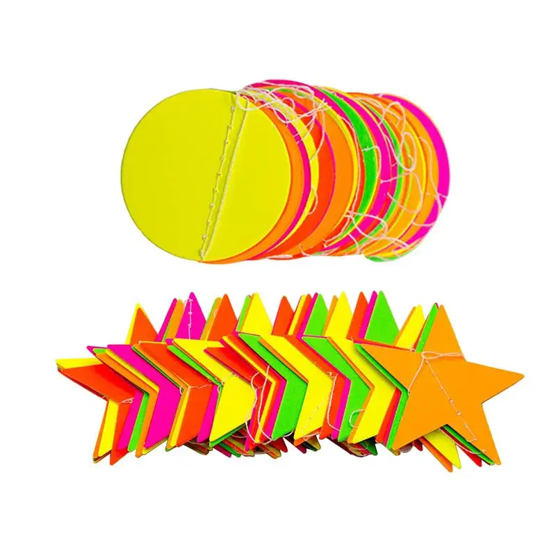 

Birthday Party Hanging Decorations Paper Party Decorative Banners Birthday Party Fluorescent Paper String Star Hanging Pendants