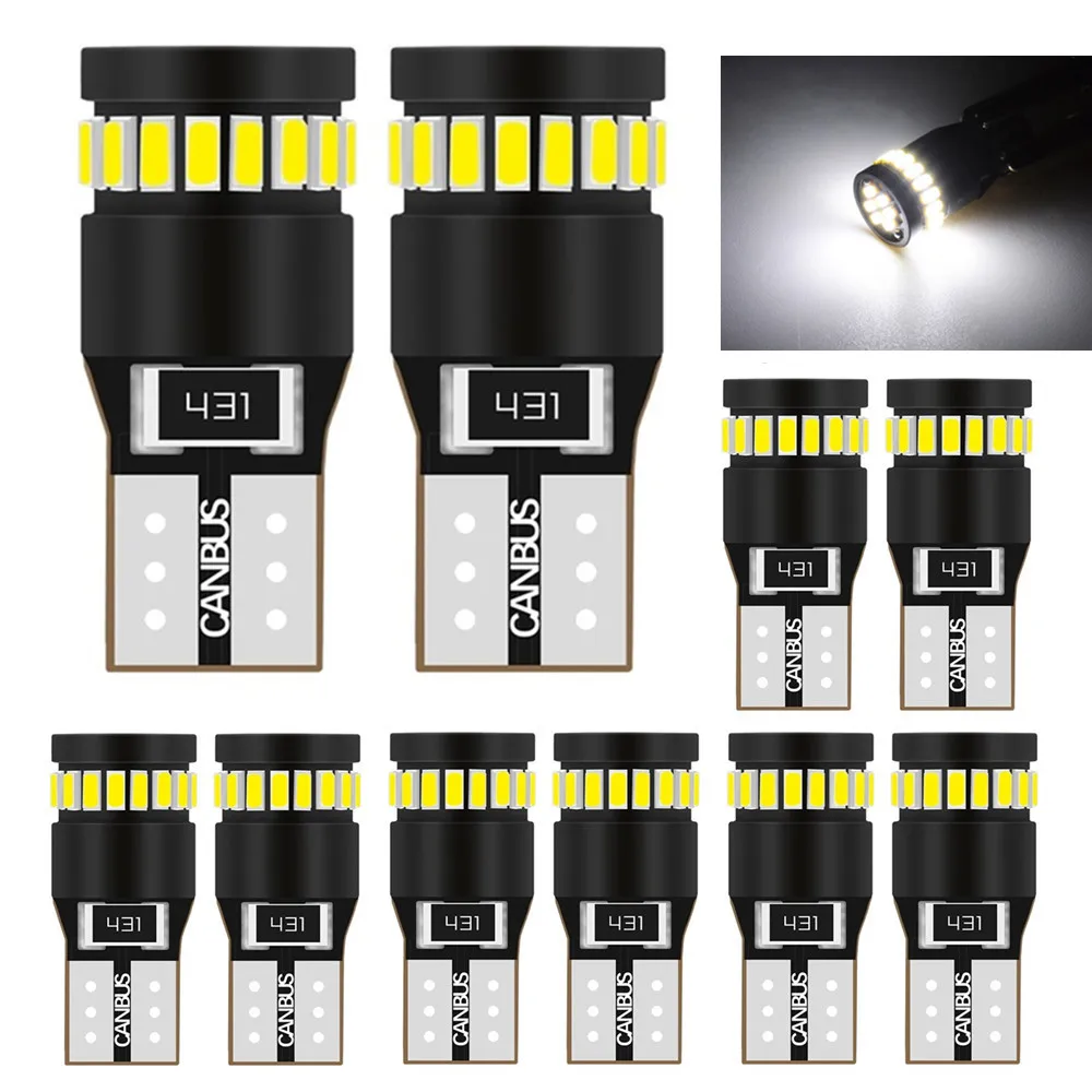 

10pcs led t10 super bright w5w led bulb for bmw e38 x5 g30 e90 x6 e71 e61 e82 e46 e65 car accessories interior Dome Light Bulbs