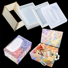 

Storage Tissue Box Epoxy Mould DIY Crystal Epoxy Mold Tissue Box Daily Necessities Napkin Car Tissue Box Silicone Mold