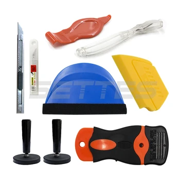 

9pcs Car Film Wrap Vinyl Tools Kit Scratch Squeegee Razor Cutter 2 Magnets