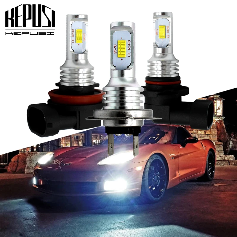 

2Pcs H7 LED Bulb H1 H3 H8 H9 H11 9006/HB4 LED Car Fog Light Bulbs 6000K 1600LM CSP Super Bright Auto Lights Auto Driving Bulbs