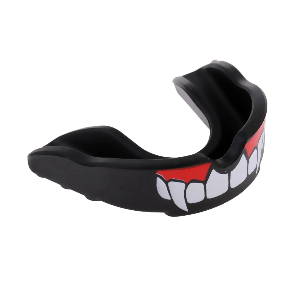 Black 6.1 x 5cm Для взрослых Fang Gum Shield бокс ММА боевые искусства Капа Защита зубов - Цвет: Black 6.1 x 5cm