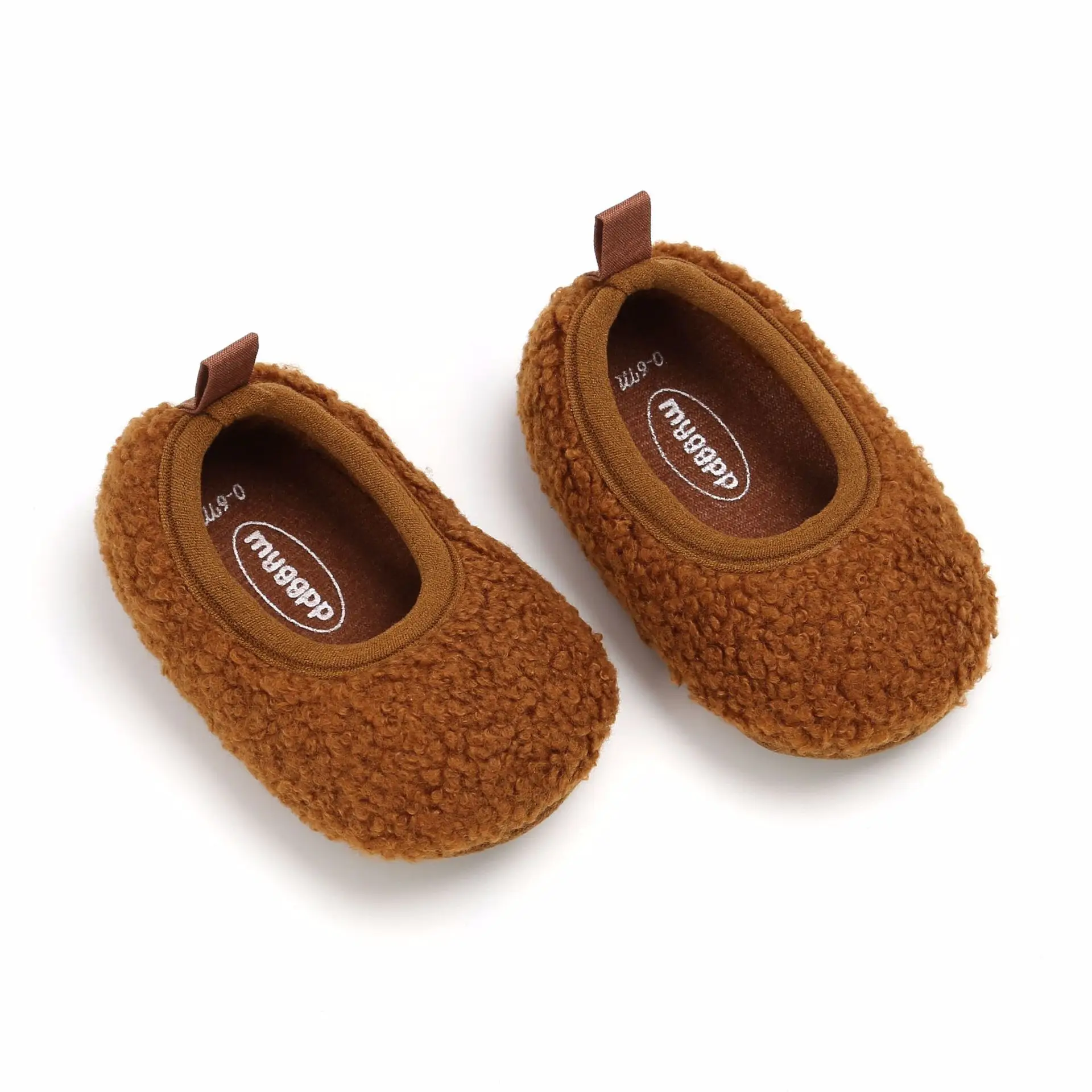 Обувь для новорожденных мальчиков и девочек; модная детская обувь из пушистой искусственной шерсти; милые теплые детские домашние Мокасины с мягкой подошвой; тапочки - Цвет: brown villi