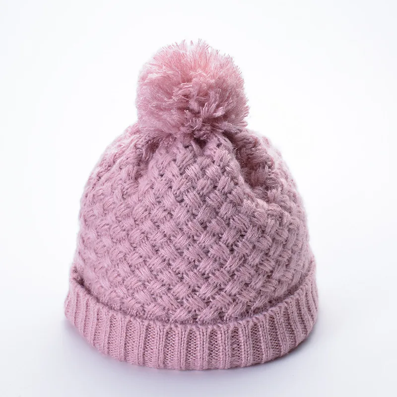 Dilidala, осенне-зимняя теплая шерстяная вязаная шапка, Толстая шерстяная шапка, мужская и женская пара, бархатные шапки, бесшовная зимняя шапка - Цвет: Pink
