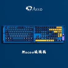 157 Keys/set Akko Neon Macaw Theme Key Cap For MX Switch Mechanical Keyboard PBT Double Shot Keycaps Cherry Profile