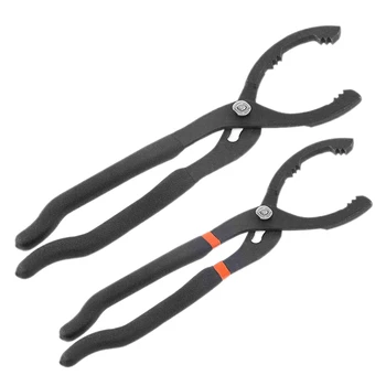 

2In1 Oil Filter Pliers Set, 10 Inch and 12 Inch Universal Adjustable Angle Hand Removal Oil Filters Tool with Long Handle Grip,