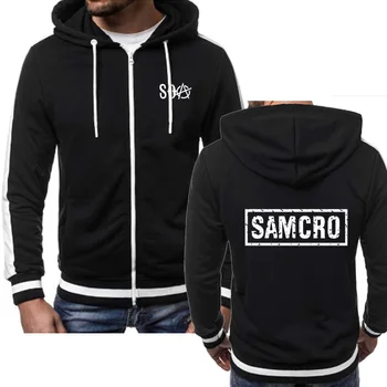 

Men Sportswear Zipper HoodiesSOA Sons of anarchy the child new Fashion SAMCRO Male Casual Sweatshirt Fleece Hip Hop Warm Hoody