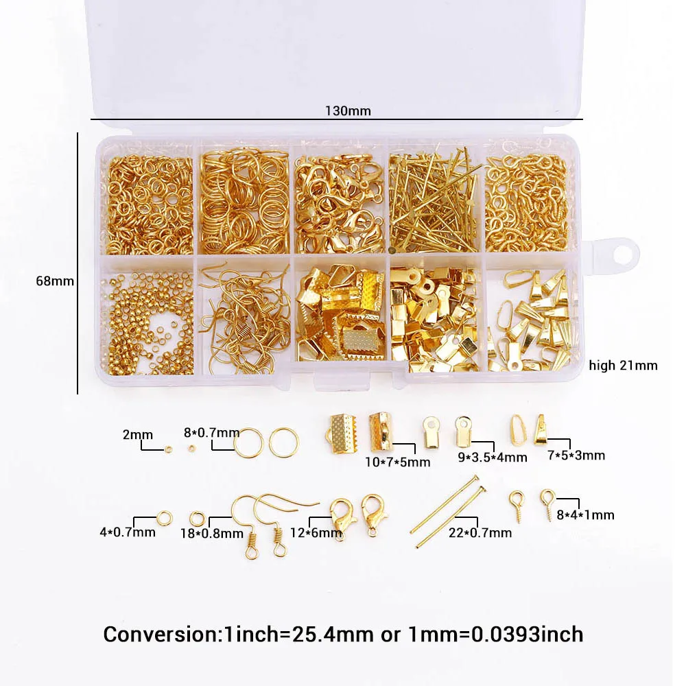 Alloy Accessories Kits Jewelry Findings Earrings Accessories Tools Open Jump Rings Earring Hook Jewelry Making Supplies Kit