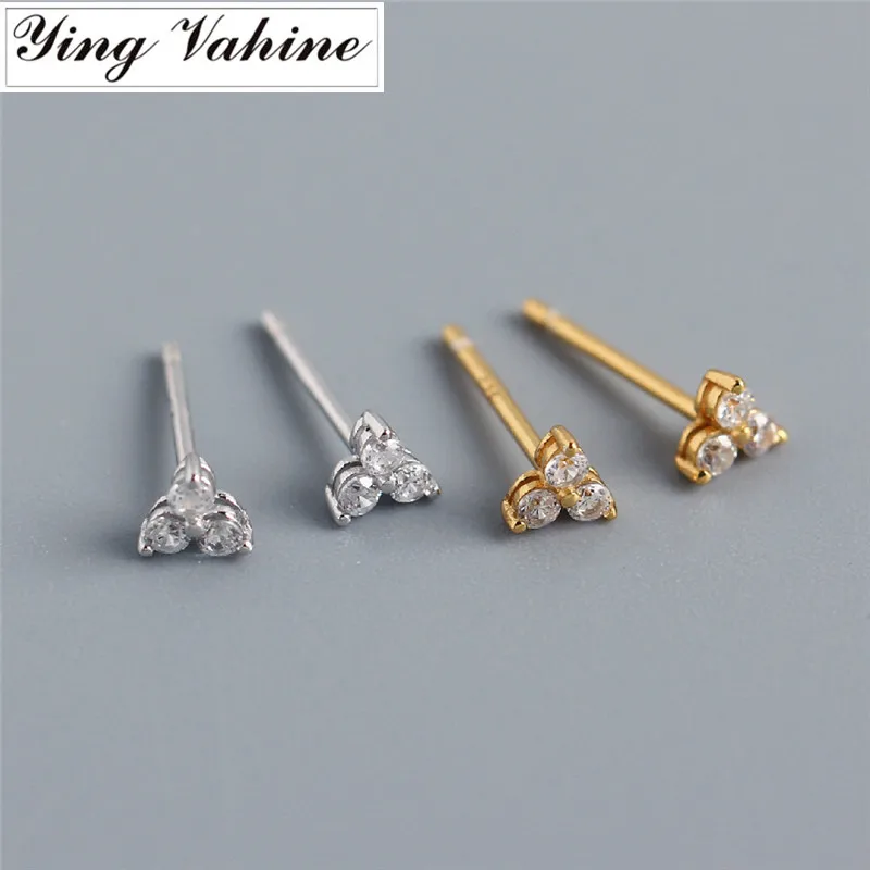 Ying Vahine 100% Dell'Argento Sterlina 925 Di Zircon Piccolo Fiore Orecchini Con Perno Per Le Donne